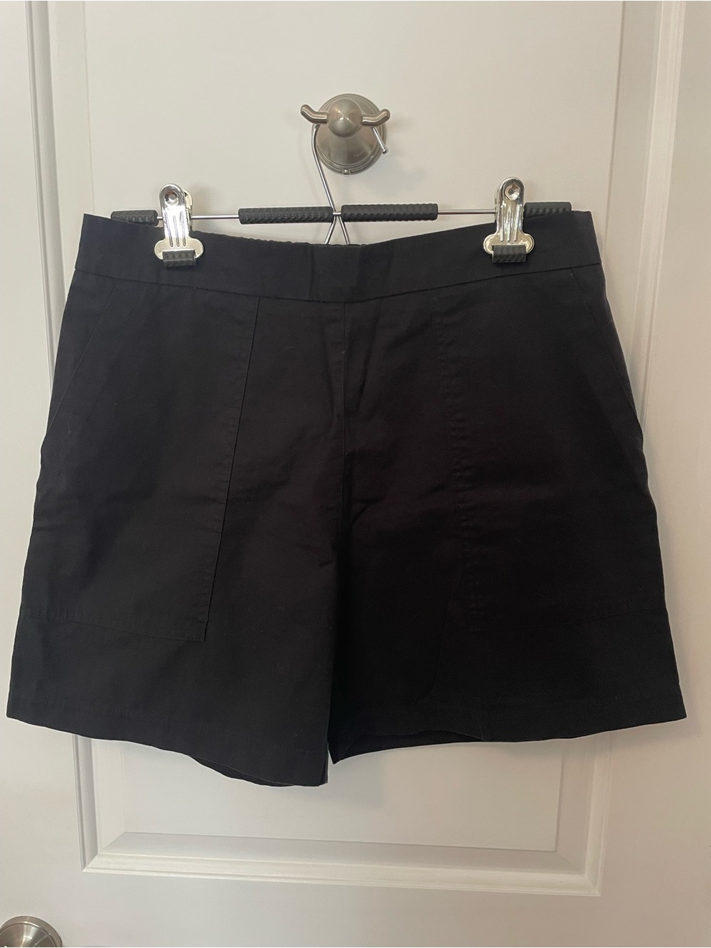 Women's Black Tailored Cotton Shorts